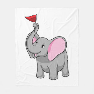 Elephant met vlag fleece deken