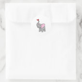 Elephant met vlag ronde sticker (Tas)