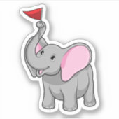 Elephant met vlag sticker (Voorkant)