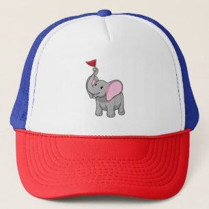 Elephant met vlag trucker pet