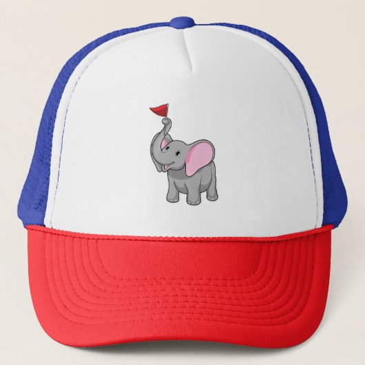 Elephant met vlag trucker pet (Voorkant)