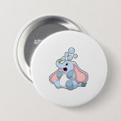 Elephant met waterbellen ronde button 7,6 cm (Voorkant /achterkant)