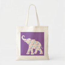 Elephant-met-Waterverf-bloemen Patroon Uniek
