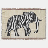 Elephant met Zebra Stripes en uw ideeën Deken (Voorkant)