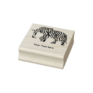 Elephant met Zebra Stripes (rechts) + uw ideeën Rubberstempel