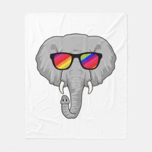 Elephant met zonnebril fleece deken