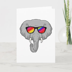 Elephant met zonnebril kaart