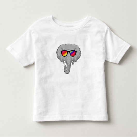 Elephant met zonnebril kinder shirts (Voorkant)