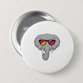 Elephant met zonnebril ronde button 7,6 cm (Voorkant /achterkant)