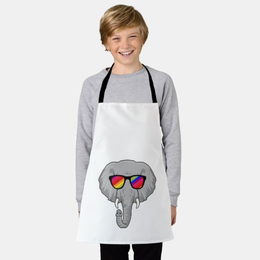 Elephant met zonnebril schort (Gedragen)