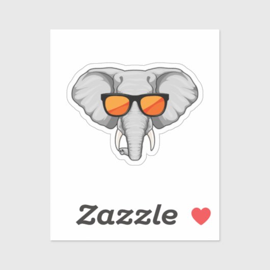 Elephant met zonnebril sticker (Vel)