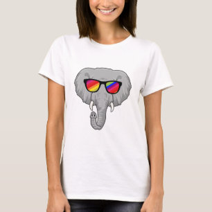 Elephant met zonnebril t-shirt