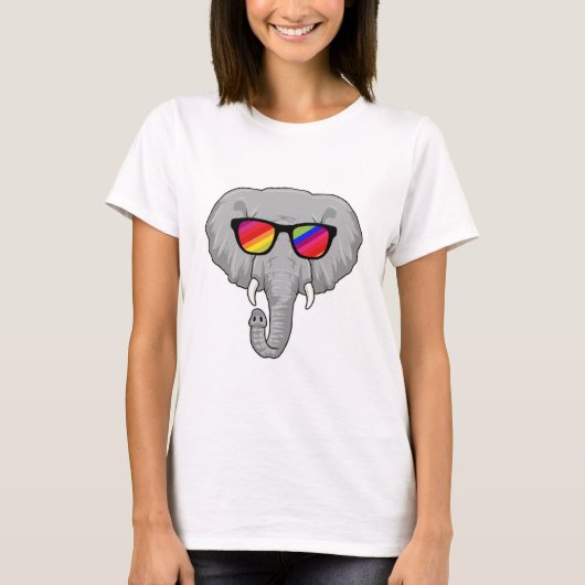 Elephant met zonnebril t-shirt (Voorkant)