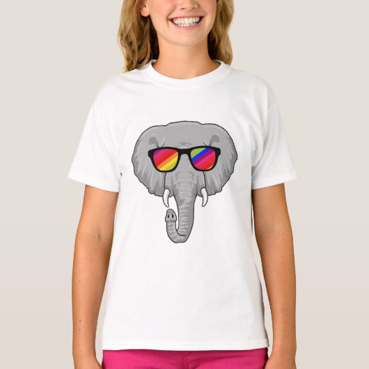 Elephant met zonnebril t-shirt (Voorkant)