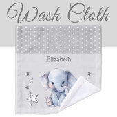Éléphant mignon ajouter nom pois étoiles gris
