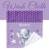 Éléphant mignon ajouter nom pois étoiles violet