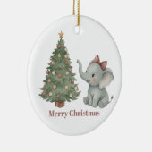 Éléphant Mignon avec Ornement d'Arbre de Noël (Droite)