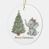 Éléphant Mignon avec Ornement d'Arbre de Noël (Gauche)