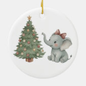 Éléphant Mignon avec Ornement d'Arbre de Noël (Dos)