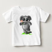Eléphant mignon avec T-shirt bébé Fleur (Devant)