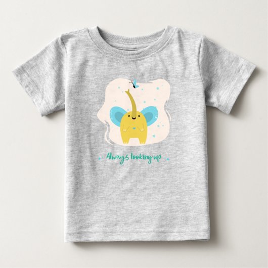 Éléphant Mignon Avec Texte Toujours Vers le Haut (Devant)