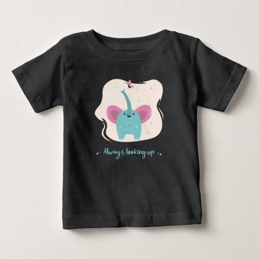 Éléphant Mignon Avec Texte Toujours Vers le Haut (Devant)
