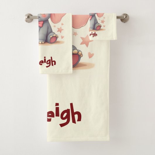 Eléphant mignon bébé avec cou rose (En situation)