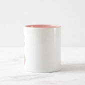 Eléphant mignon bébé avec fleurs roses Mug (Centre)