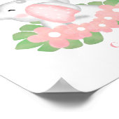 Eléphant mignon bébé avec poster de fleurs roses (Coin)