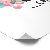 Elephant mignon bébé dire Floral Poster (Coin)