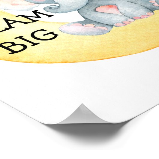 Elephant mignon Citation Nursery Imprimer Poster b (Coin)