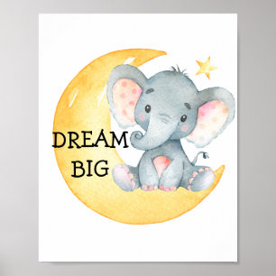 Elephant mignon Citation Nursery Imprimer Poster b