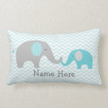 Eléphant mignon Coussin personnalisé Turquoise et<br><div class="desc">Un adorable coussin d'éléphant personnalisé pour la crèche ou la chambre de votre bébé. Objets correspondants disponibles dans notre magasin.</div>