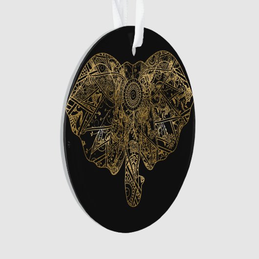 Eléphant mignon dessiné à la main Fleur de henné (devant)