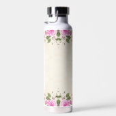 Eléphant mignon et Fleurs roses Bouteille d'eau (Plage)