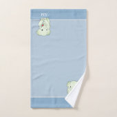 Eléphant mignon & Monogramme sur bleu clair mervei (Serviette à main)