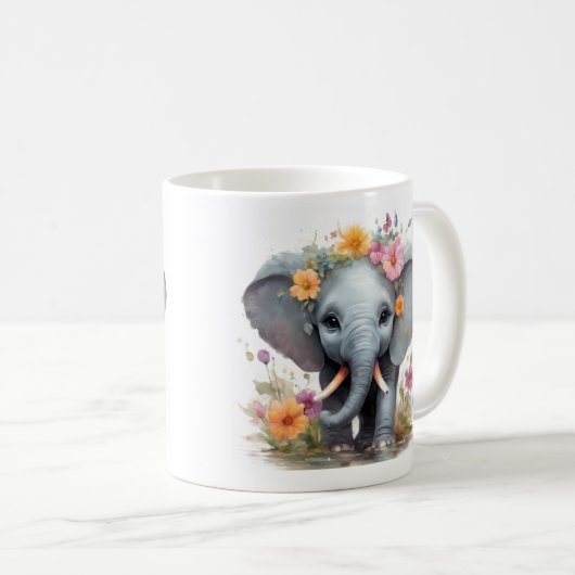 Eléphant mignon - Mug (Devant droit)