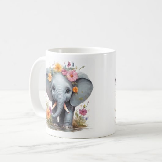 Eléphant mignon - Mug (Devant gauche)