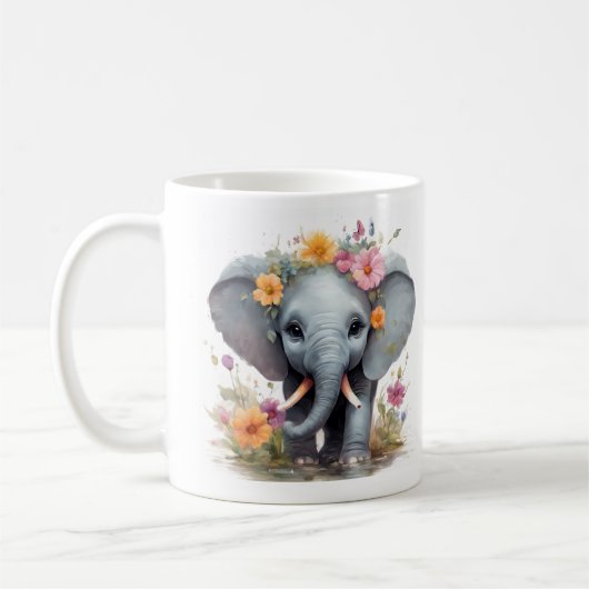 Eléphant mignon - Mug (Gauche)
