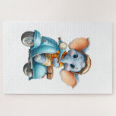Éléphant mignon sur des puzzles de scooter (Horizontal)