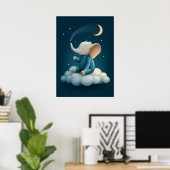 Éléphant Mignon sur Nuage Décoration de Chambre de (Bureau à domicile)