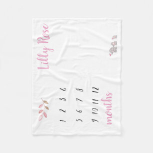 Elephant Milestone Blanket Fleece Deken