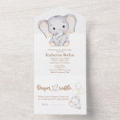 Elephant minimalist in één uitnodiging (Binnen)