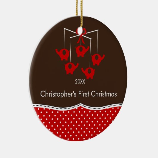 Elephant Mobile Baby's eerste kerst Ornament (Rechts)