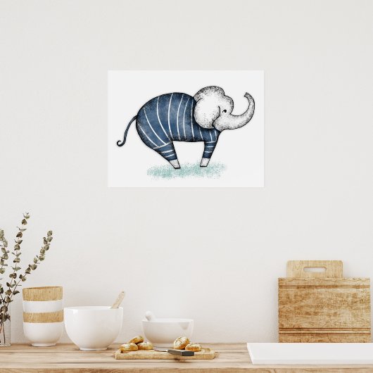 Elephant Models Swimming Costume Poster Wall Art (Keuken)