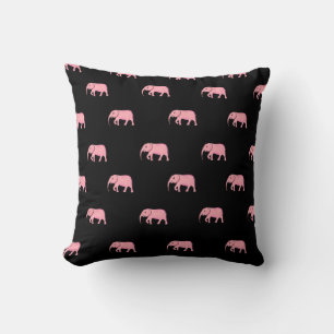 Elephant Modern Baby voor kinderen Roze Zwart Kussen