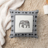 Elephant Modern Birth Baby Boy voor kinderen Zwart Kussen (Deken)