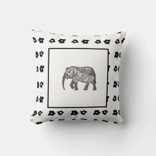 Elephant Modern Birth Baby Boy voor kinderen Zwart Kussen