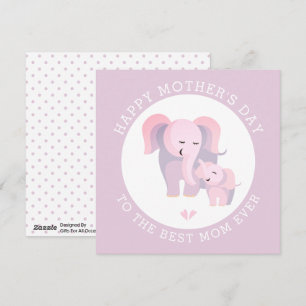 Elephant moeder, baby lavender Moederdag Feestdagenkaart