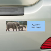 Elephant moeder en Baby foto Bumpersticker (Op auto)